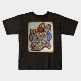 Hanuman chalisa collage, lord hanuman, balaji, bajarangbali artwork, indian folk art Kids T-Shirt